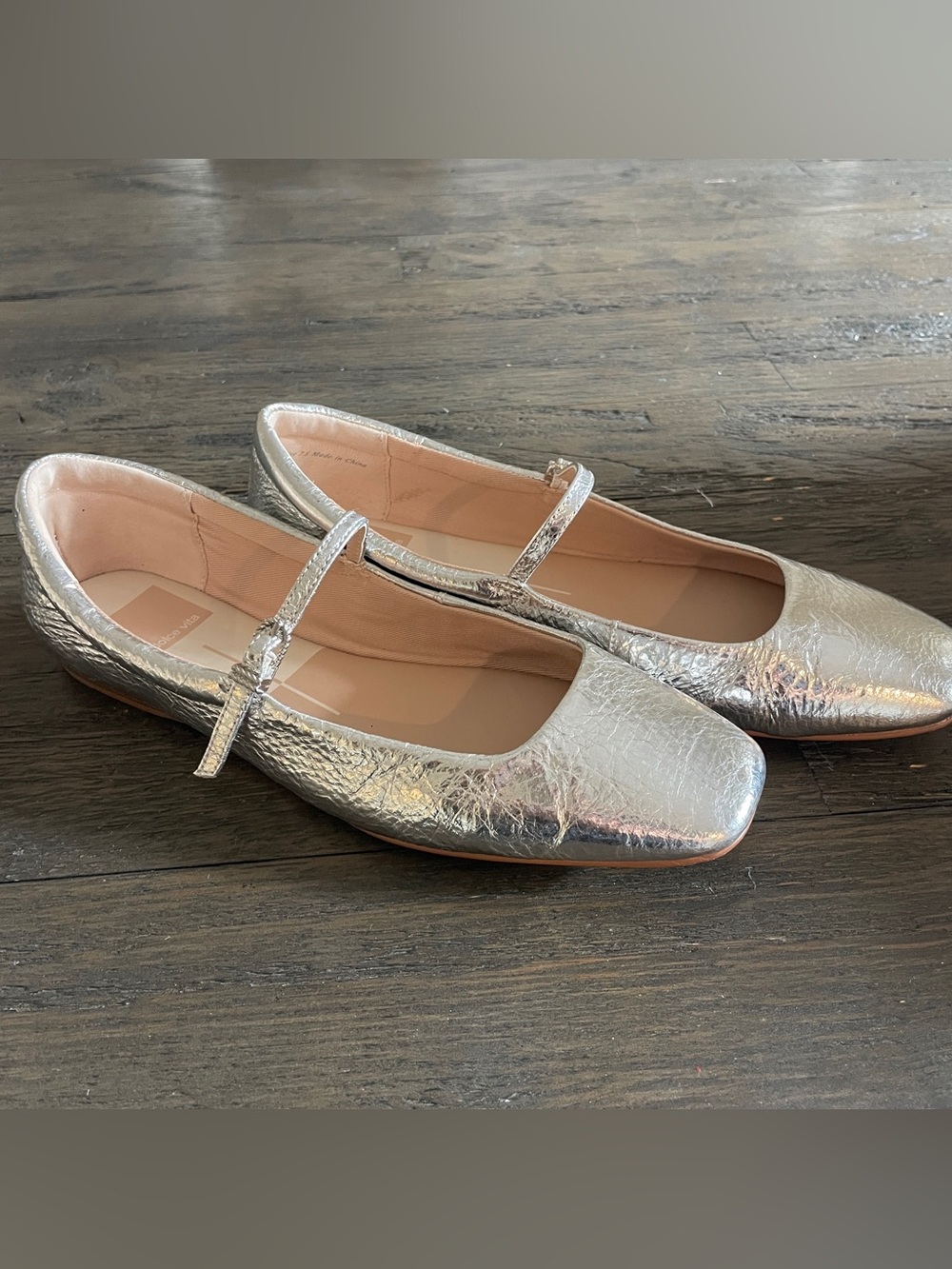 Dolce Vita Silver Mary Jane Ballet Flats